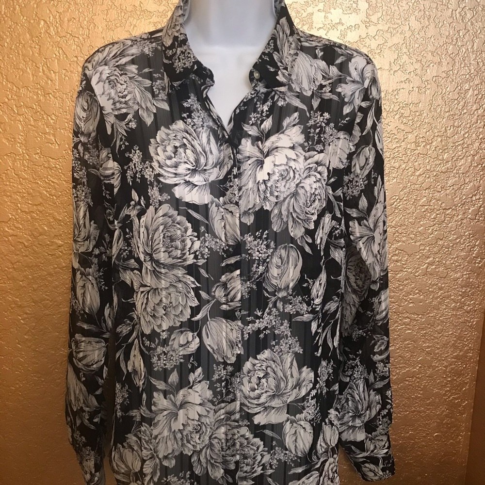 Ann Taylor Floral Blouse 6